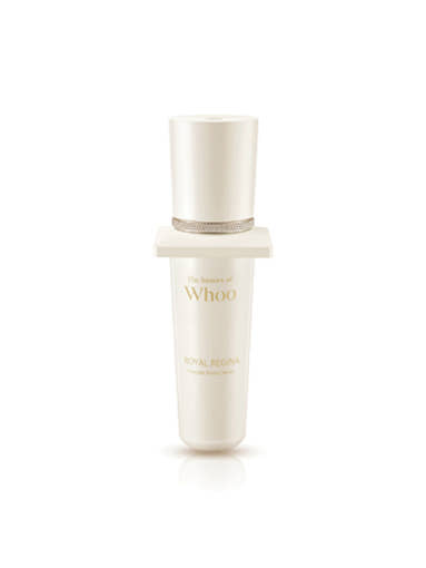 Skincare bottle with 'Whoo' branding on a white background