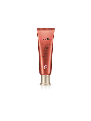Red skincare tube with 'The Whoo' branding on a white background