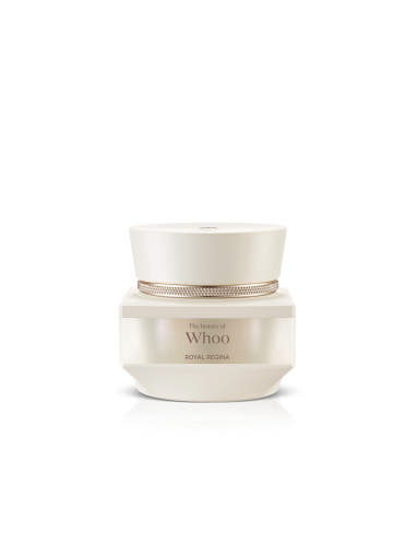 White skincare jar with 'Whoo' branding on a white background
