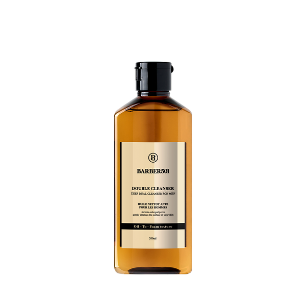 Barber501 Double Cleanser bottle on a white background